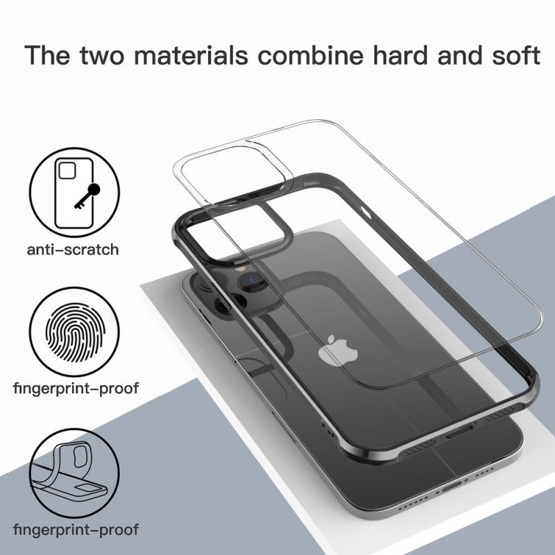 Cover iPhone 12 Pro Max Sort Transparent Leeu-Design Beskyttelse