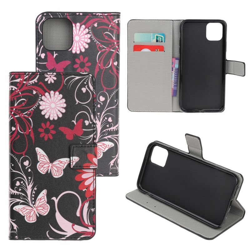 Flip Cover iPhone 12 Pro Max Sort Demente Sommerfugle