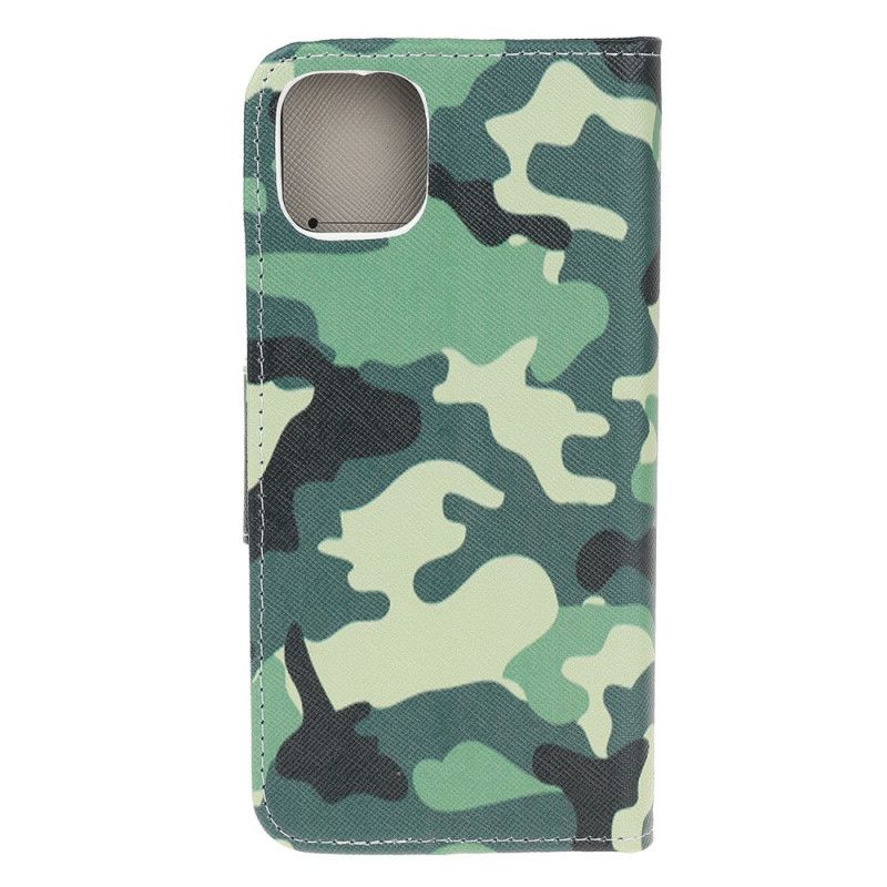 Flip Cover Læder for iPhone 12 Pro Max Militær Camouflage