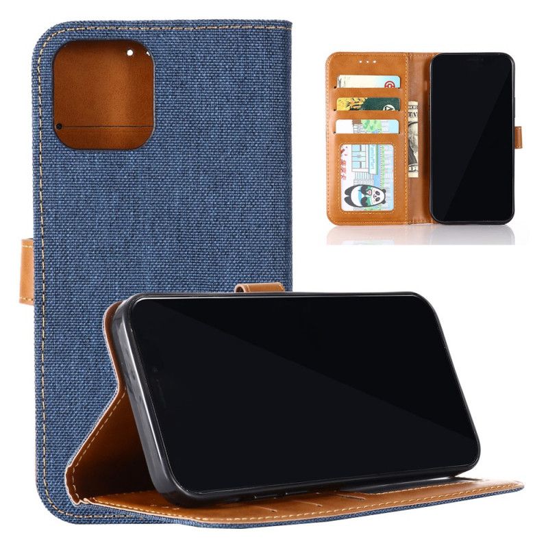 Flip Cover Læder for iPhone 12 Pro Max Sort Klassiske Jeans