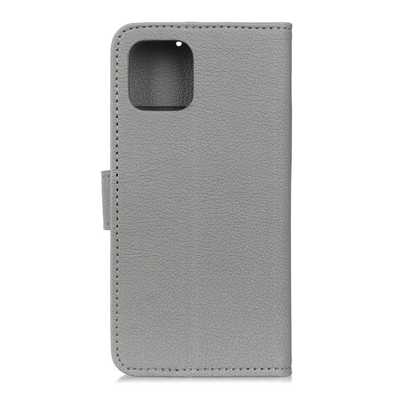 Flip Cover Læder for iPhone 12 Pro Max Sort Retrosyet Lychee-Imiteret Læder