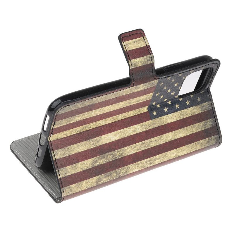 Flip Cover Læder for iPhone 12 Pro Max Usa Flag