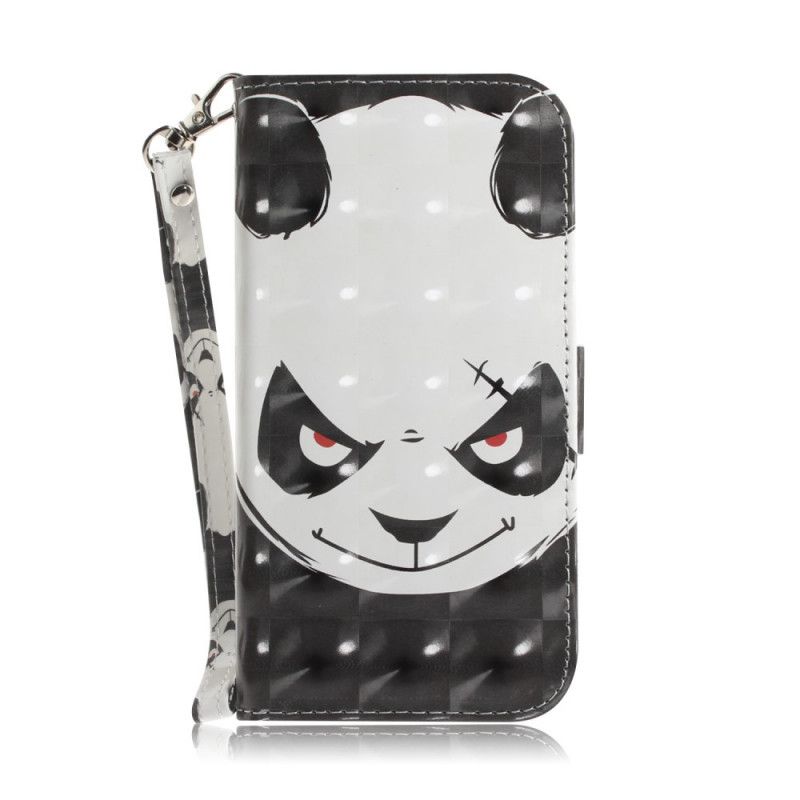 Flip Cover Læder for iPhone 12 Pro Max Vred Panda Med Rem