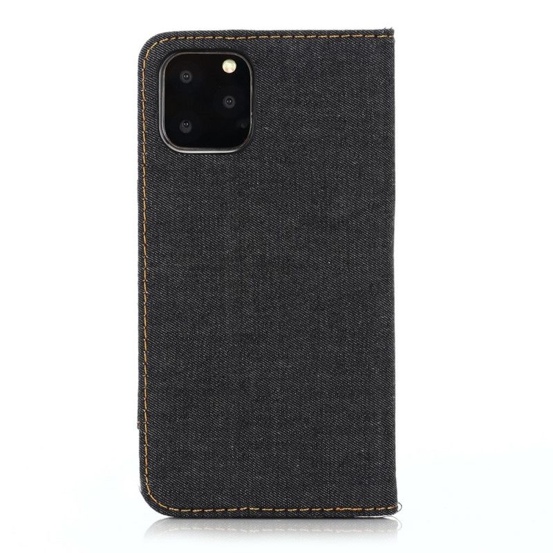 Læder Cover for iPhone 12 Pro Max Sort Jeanslomme Foran Kortholder