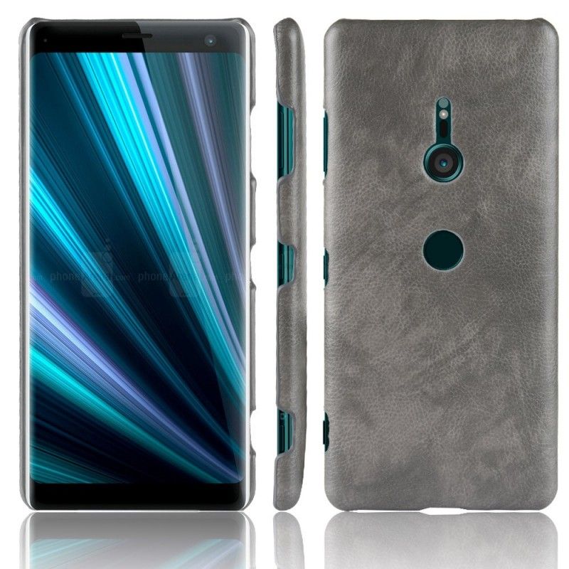 Cover for Sony Xperia XZ3 Sort Præstationslychee-Lædereffekt