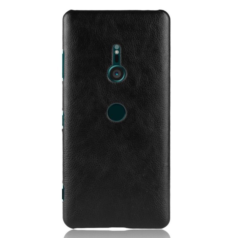 Cover for Sony Xperia XZ3 Sort Præstationslychee-Lædereffekt