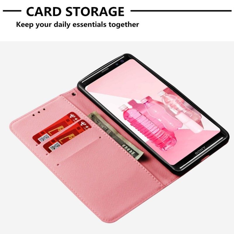 Flip Cover Sony Xperia XZ3 3D Akvarelvalmue