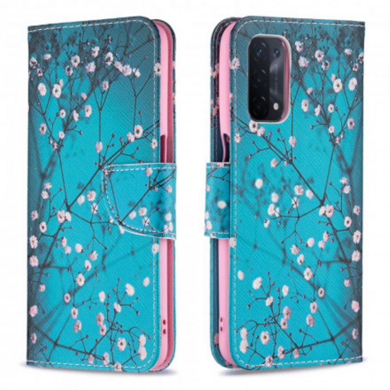 Læder Cover Oppo A54 5g / A74 5g Blomstrende Grene