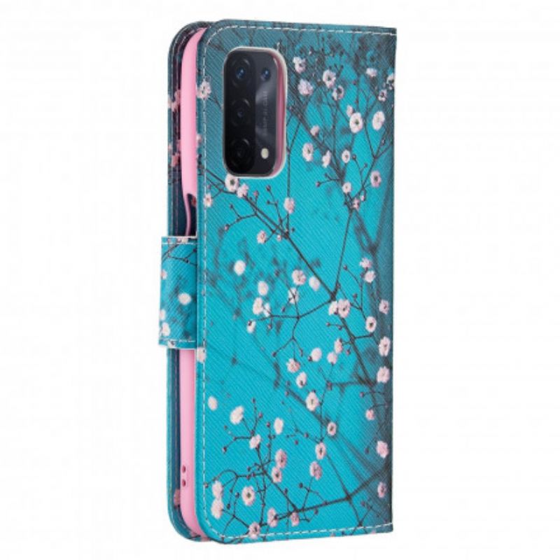 Læder Cover Oppo A54 5g / A74 5g Blomstrende Grene