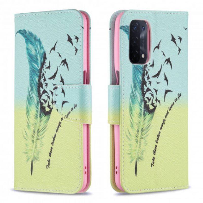 Læder Cover Oppo A54 5g / A74 5g Telefon Etui Lær At Flyve