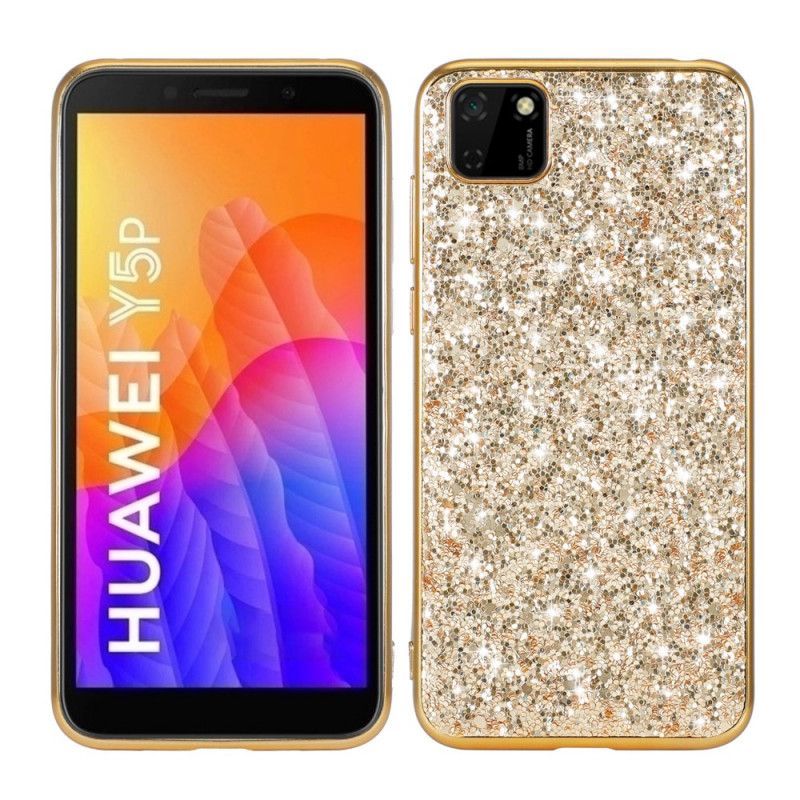 Cover for Huawei Y5p Sort Jeg Er Glitter