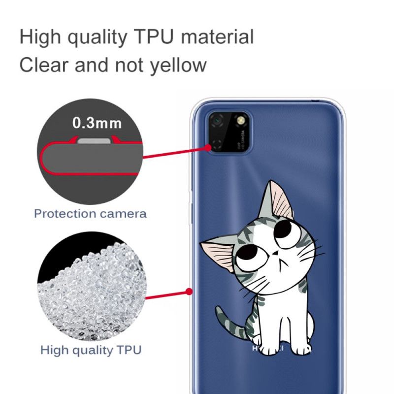 Cover for Huawei Y5p Sort Pas På Kattene