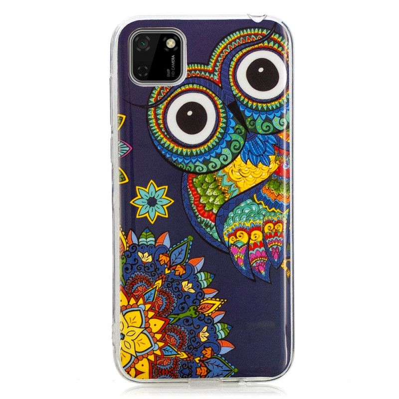 Cover Huawei Y5p Fluorescerende Mandala Ugle