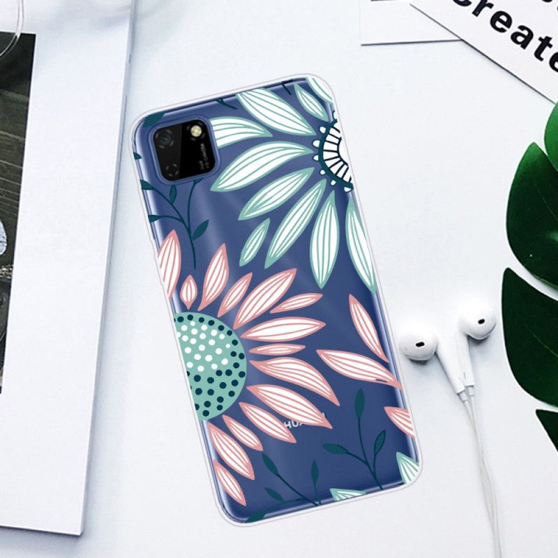 Cover Huawei Y5p Gennemsigtig En Blomst