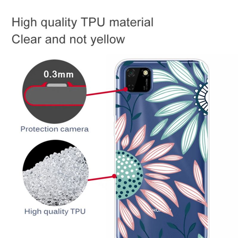 Cover Huawei Y5p Gennemsigtig En Blomst