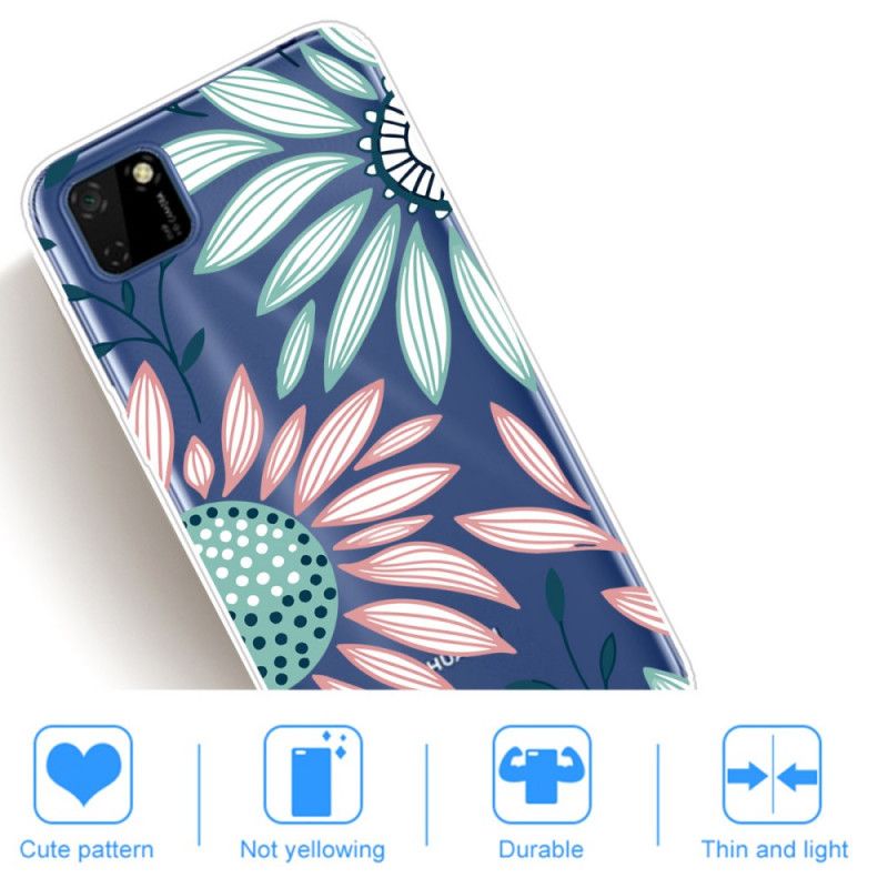 Cover Huawei Y5p Gennemsigtig En Blomst