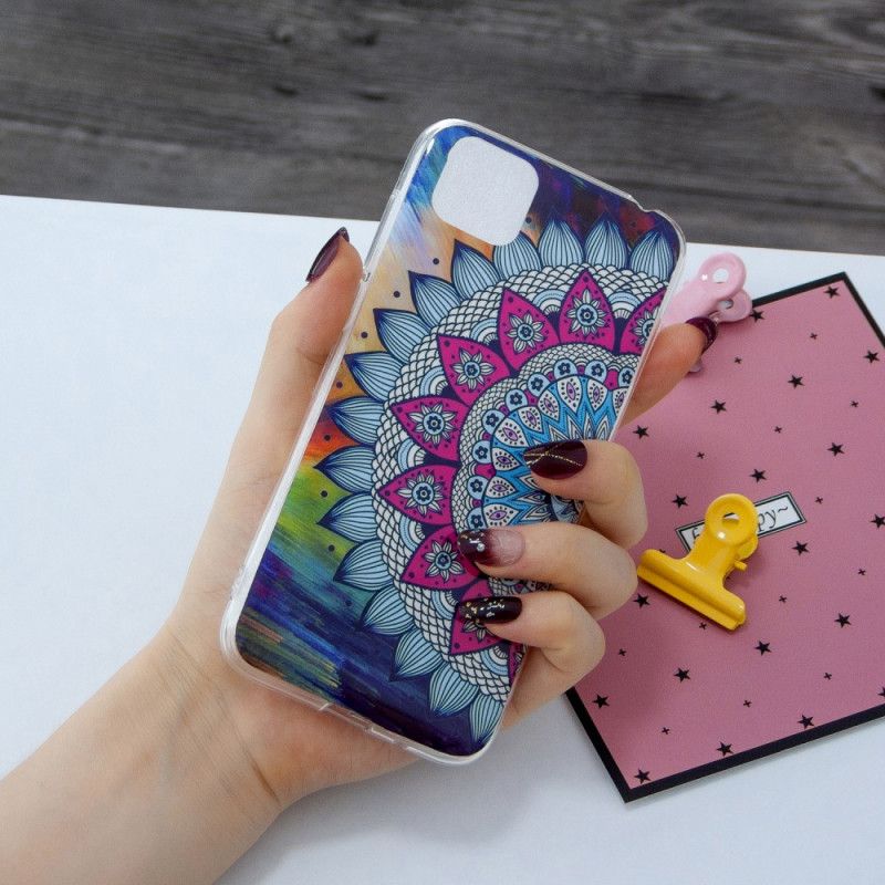 Cover Huawei Y5p Mobilcover Fluorescerende Mandala