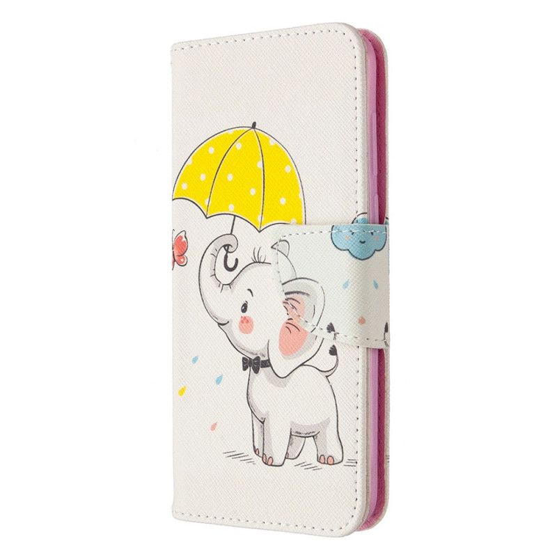 Flip Cover Læder for Huawei Y5p Baby Elefant