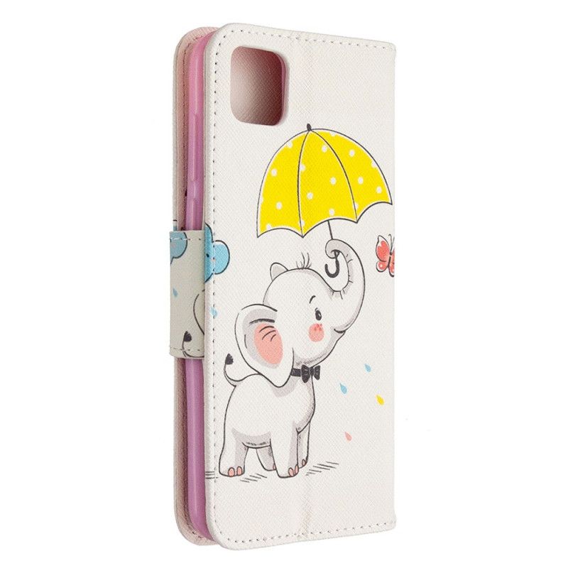 Flip Cover Læder for Huawei Y5p Baby Elefant