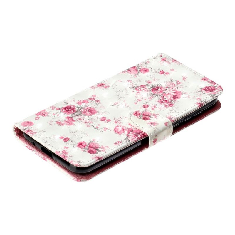 Flip Cover Læder for Huawei Y5p Blomster Lyse Pletter Med Rem