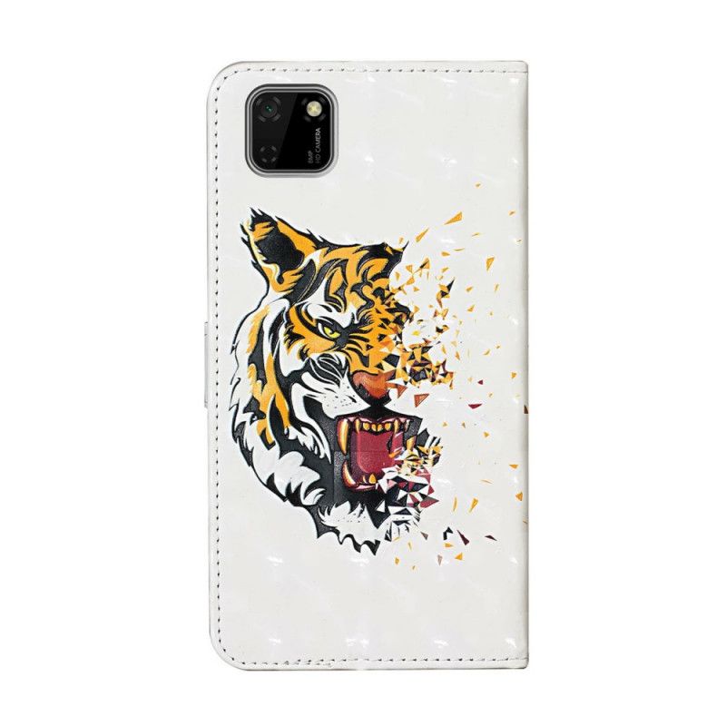 Flip Cover Læder for Huawei Y5p Magisk Vildt Tiger