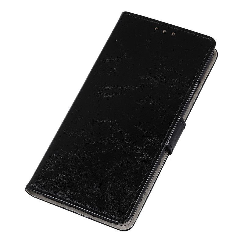 Flip Cover Læder for Huawei Y5p Sort Enkel Skinnende Lædereffekt