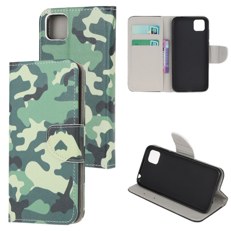 Flip Cover Læder Huawei Y5p Militær Camouflage