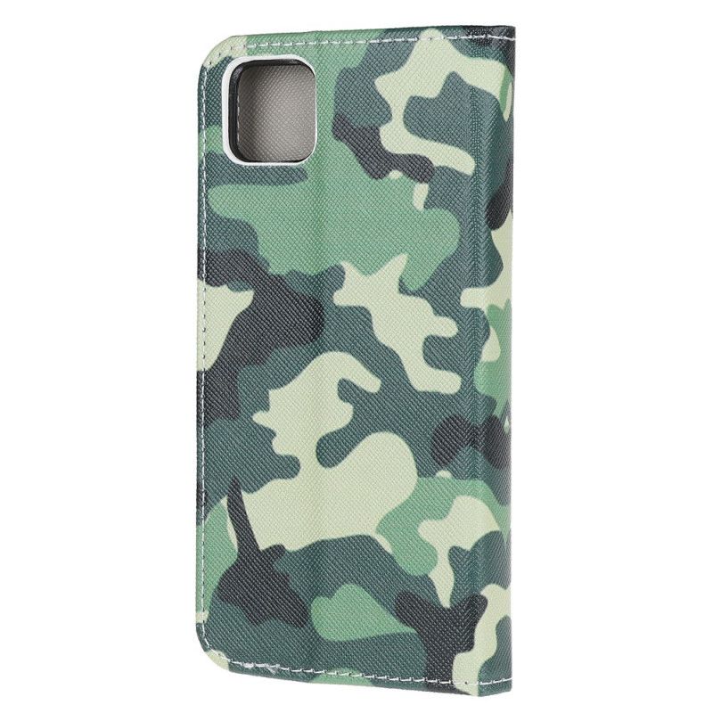 Flip Cover Læder Huawei Y5p Militær Camouflage