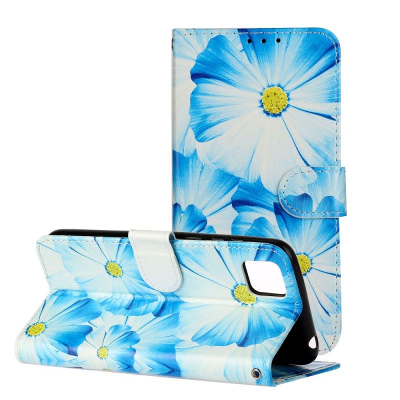 Flip Cover Læder Huawei Y5p Sort Utallige Blomster Beskyttelse