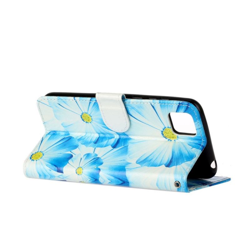 Flip Cover Læder Huawei Y5p Sort Utallige Blomster Beskyttelse