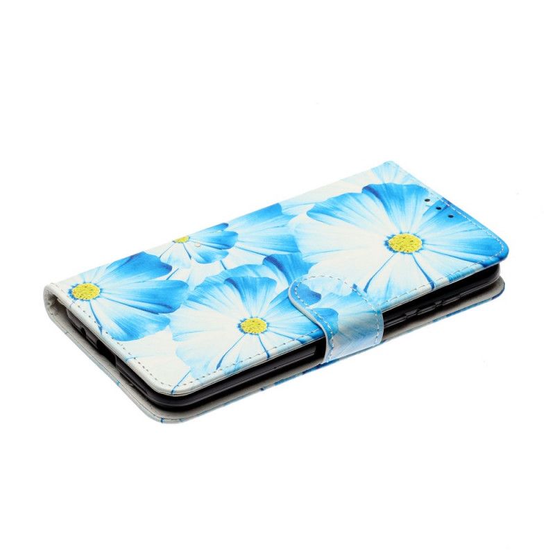 Flip Cover Læder Huawei Y5p Sort Utallige Blomster Beskyttelse