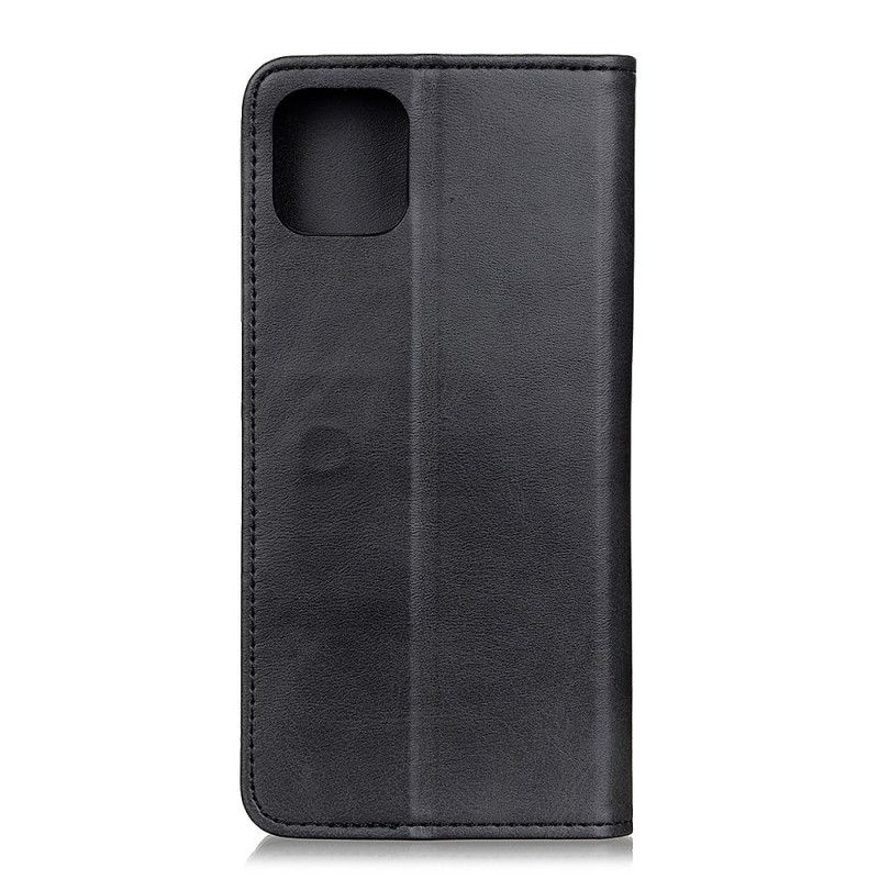 Læder Cover for Huawei Y5p Sort Elegant Split Læder