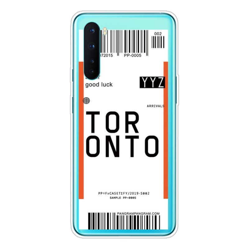 Cover for OnePlus Nord Boardingkort Til Toronto