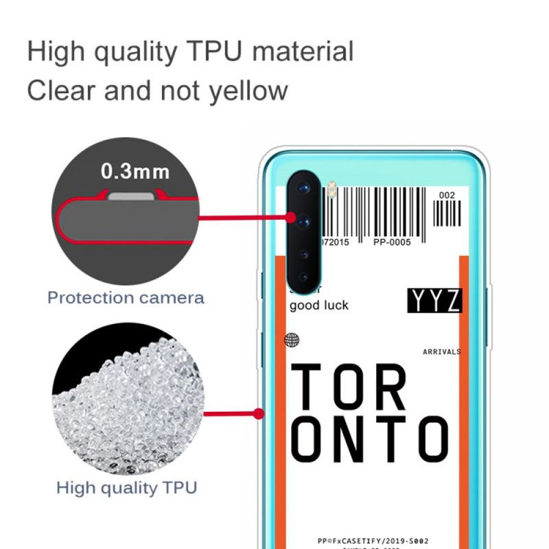 Cover for OnePlus Nord Boardingkort Til Toronto