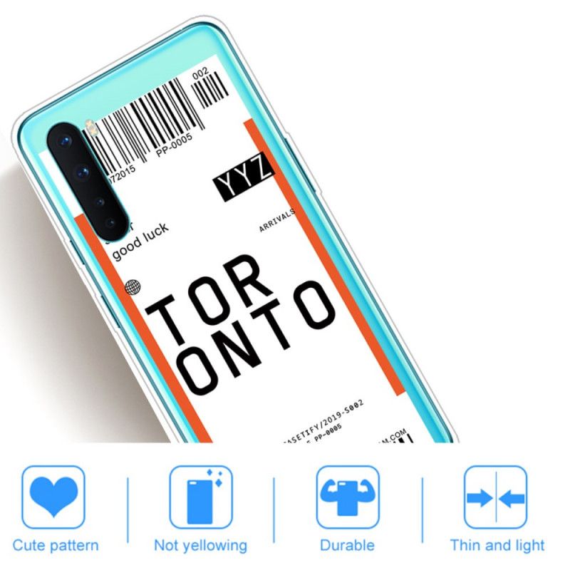 Cover for OnePlus Nord Boardingkort Til Toronto