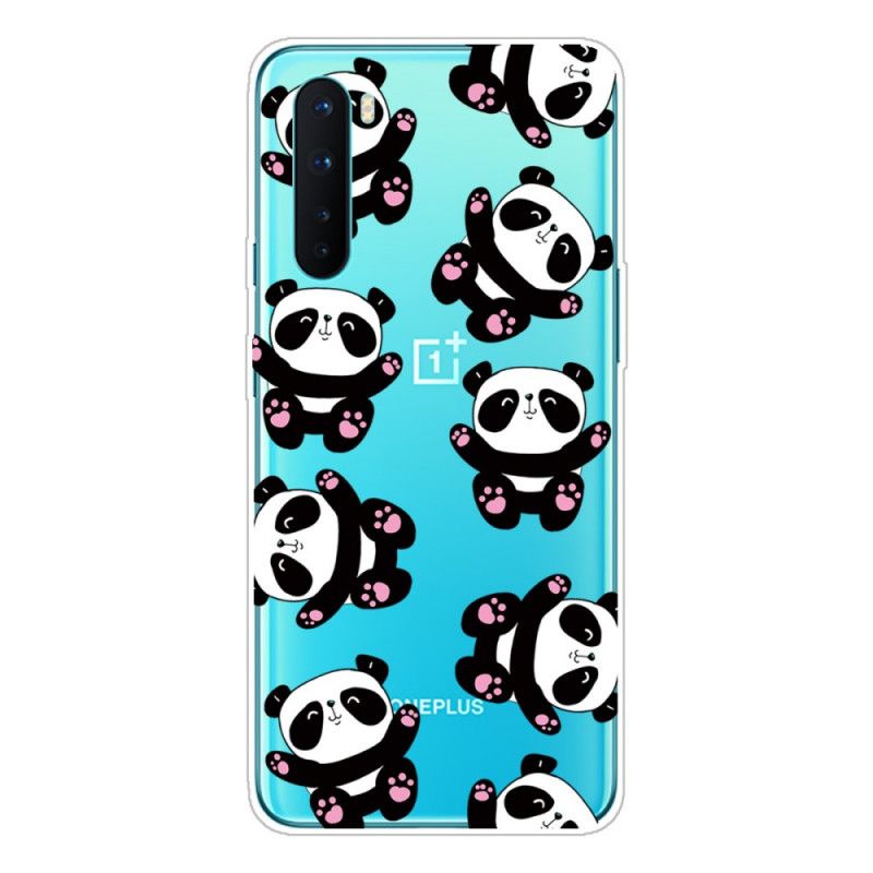 Cover for OnePlus Nord Gennemsigtige Pandaer Har Det Sjovt