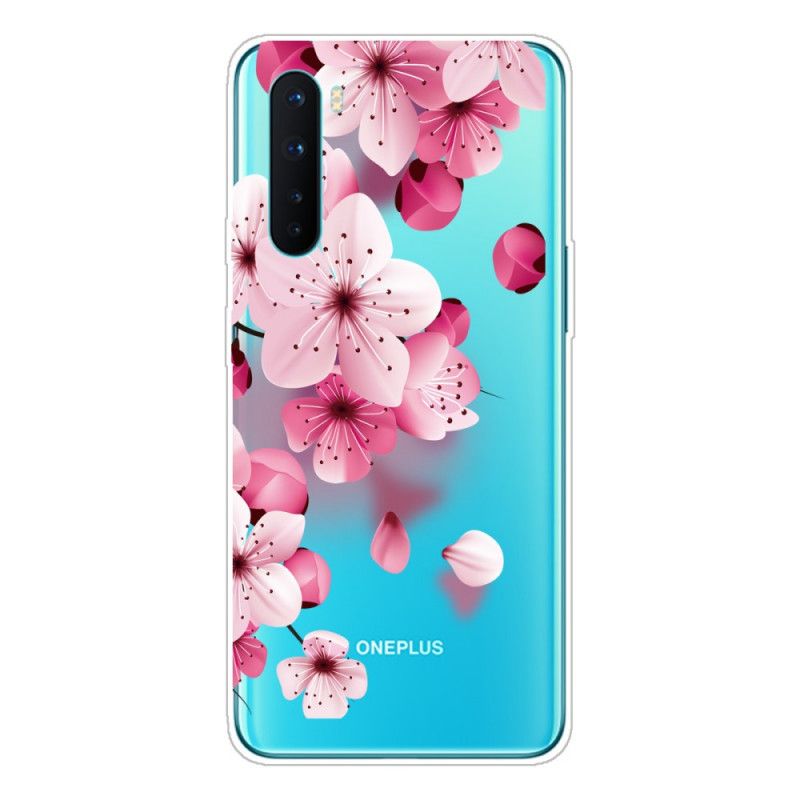 Cover for OnePlus Nord Magenta Premium Blomster