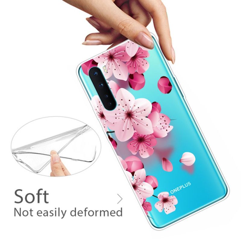 Cover for OnePlus Nord Magenta Premium Blomster