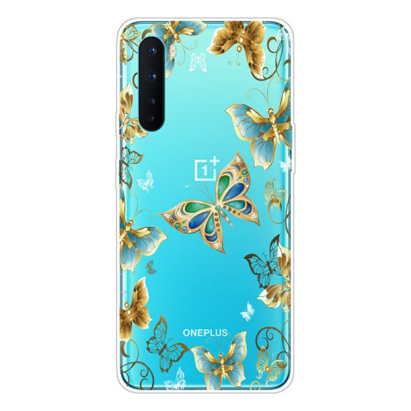 Cover for OnePlus Nord Mørkeblå Sommerfugle