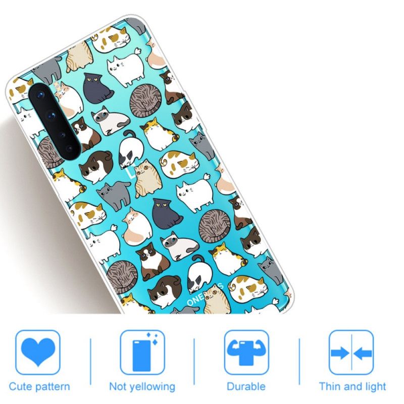 Cover OnePlus Nord Gennemsigtige Flere Katte Original