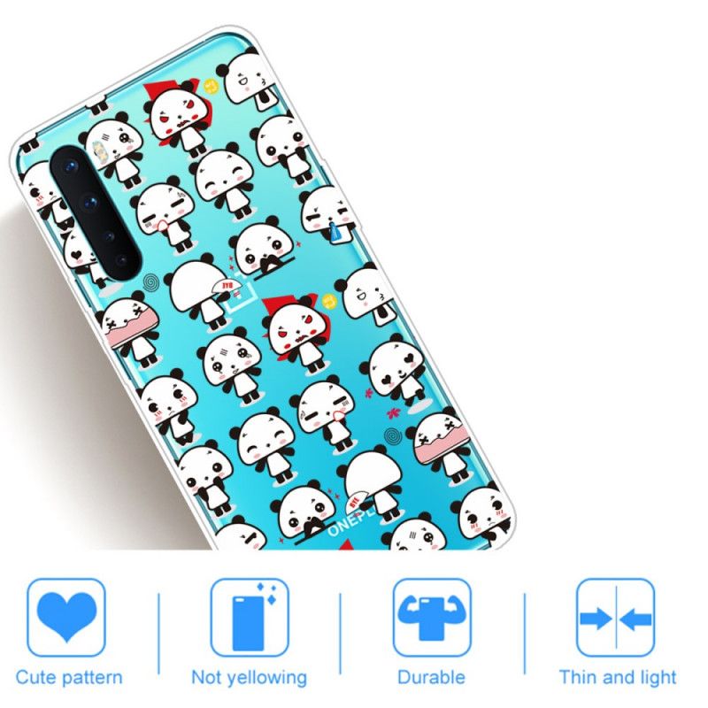 Cover OnePlus Nord Gennemsigtige Sjove Pandaer