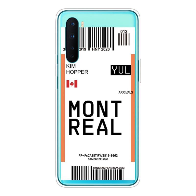 Cover OnePlus Nord Mobilcover Boardingkort Til Montreal