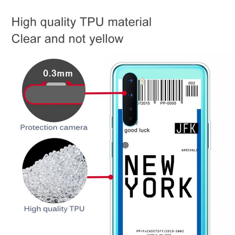 Cover OnePlus Nord Sort Boardingkort Til New York Beskyttelse