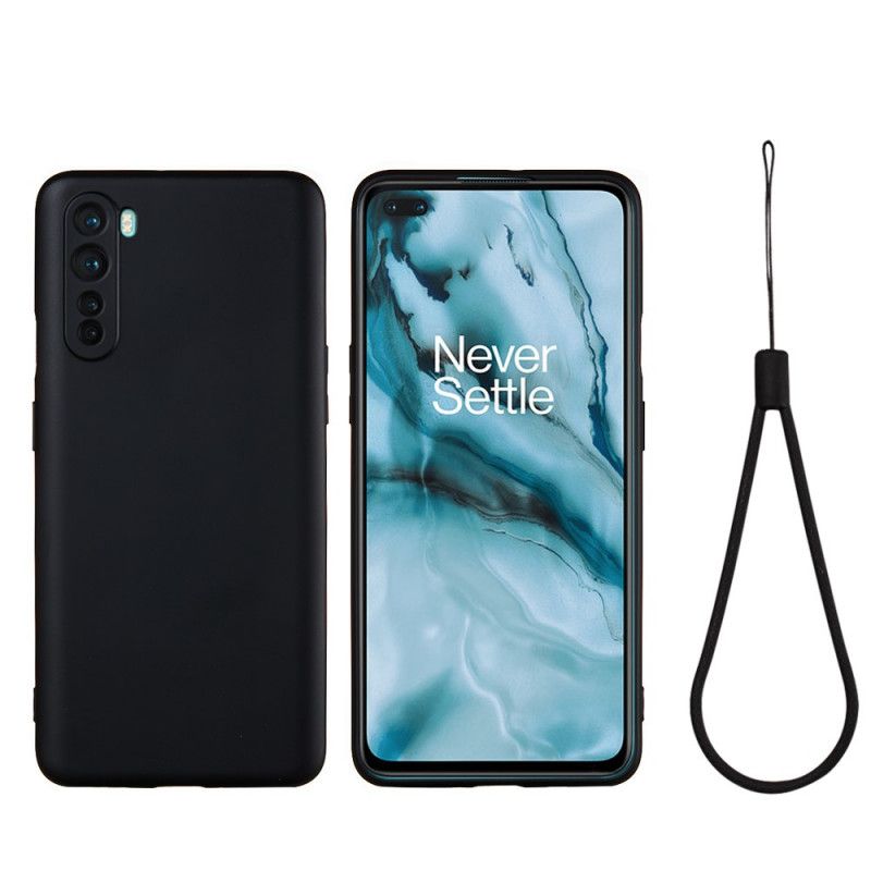 Cover OnePlus Nord Sort Flydende Silikone Med Rem