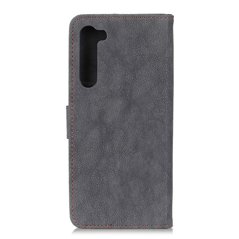 Flip Cover Læder OnePlus Nord Sort Retro Khazneh Split Læder Beskyttelse