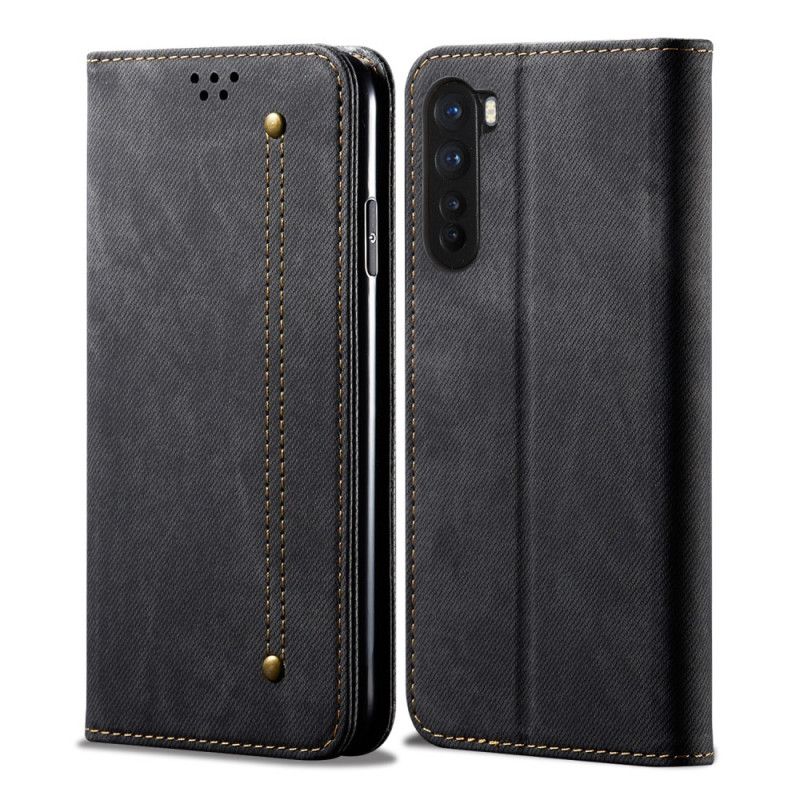 Læder Cover for OnePlus Nord Sort Jeans I Imiteret Læder