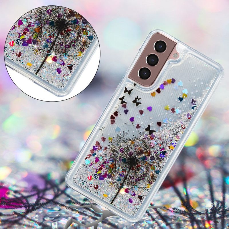 Cover Samsung Galaxy S24 Plus 5g Mælkebøtte Flydende Glitter