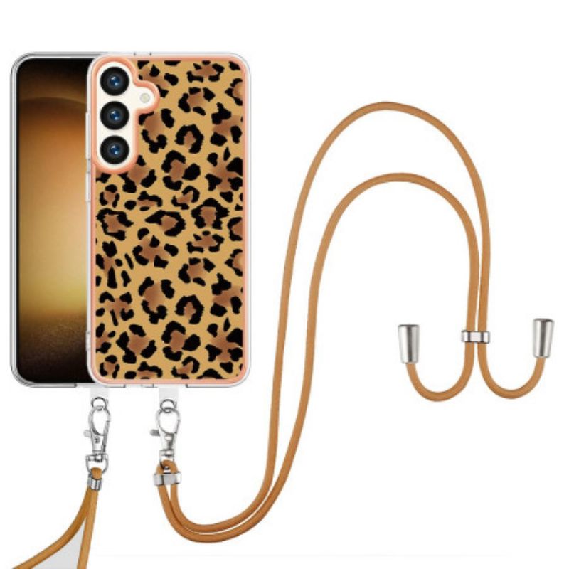 Cover Samsung Galaxy S24 Plus 5g Telefon Etui Snøre Leopard Print