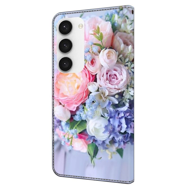 Flip Cover Samsung Galaxy S24 Plus 5g Farverige Blomster