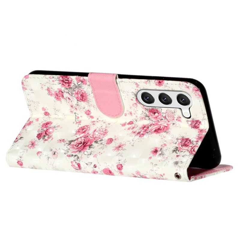 Flip Cover Samsung Galaxy S24 Plus 5g Frihedsblomster Med Rem